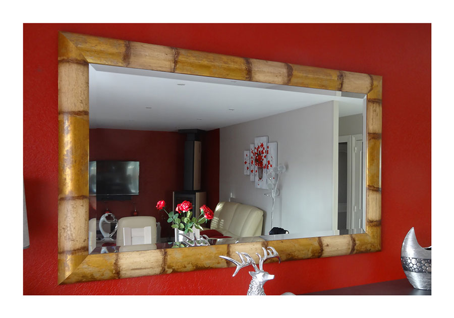 Miroir en bambou avant relooking