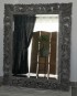 Miroir ancien biseauté style Henri II en chêne relooké