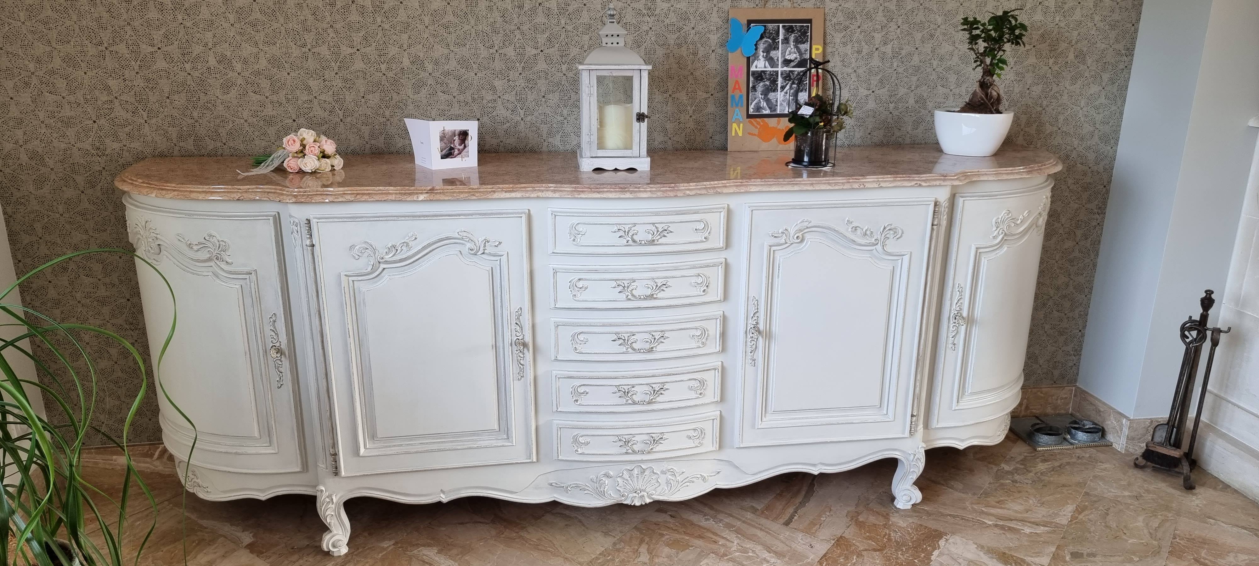 Séjour Louis XV en merisier “Enfilade” shabby