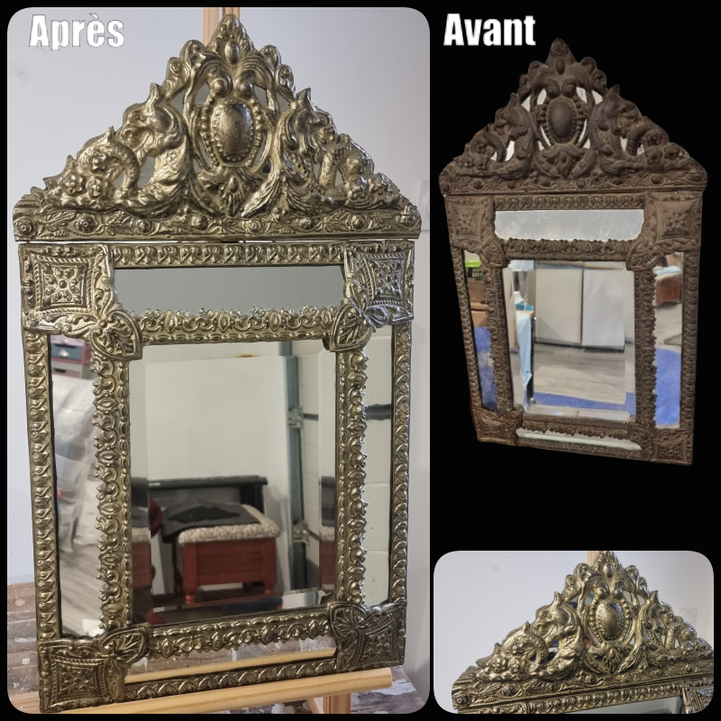 augredupinceau_miroir Napoléon III en laiton_1